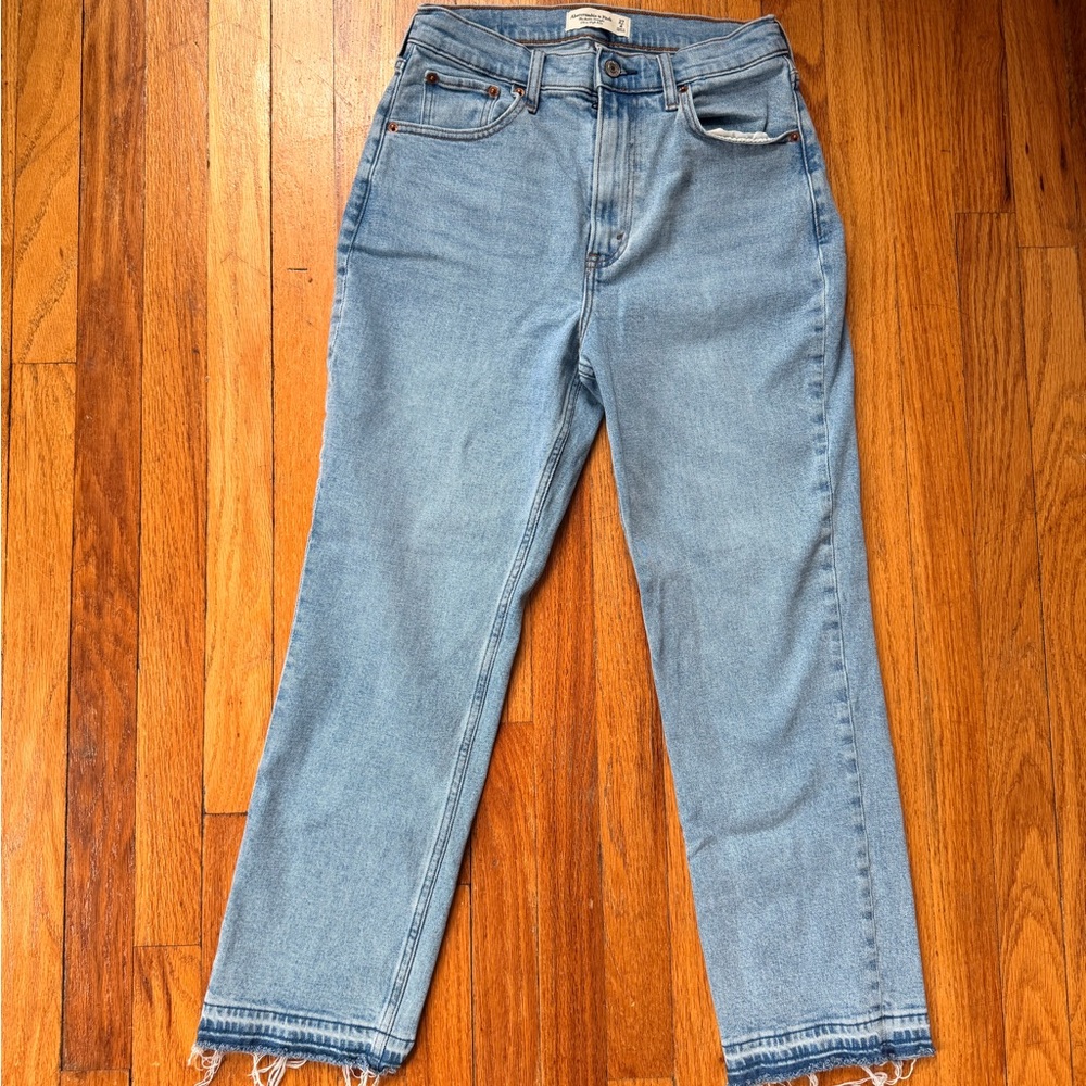 Light Blue High-Rise Straight Leg Jeans - Women